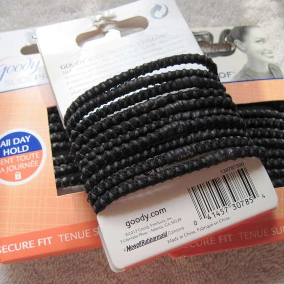 10 Goody Stay Put Slide Proof Hold Fit Hair Bands - Picture 2 of 7